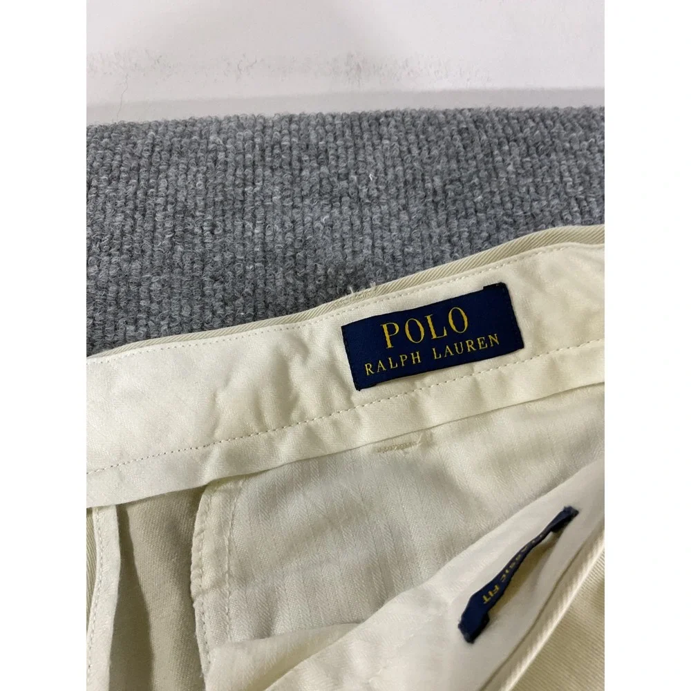 Polo Ralph Lauren Classic Fit Chino Pants Men's 38x30 Beige Khaki Flat Front Cas